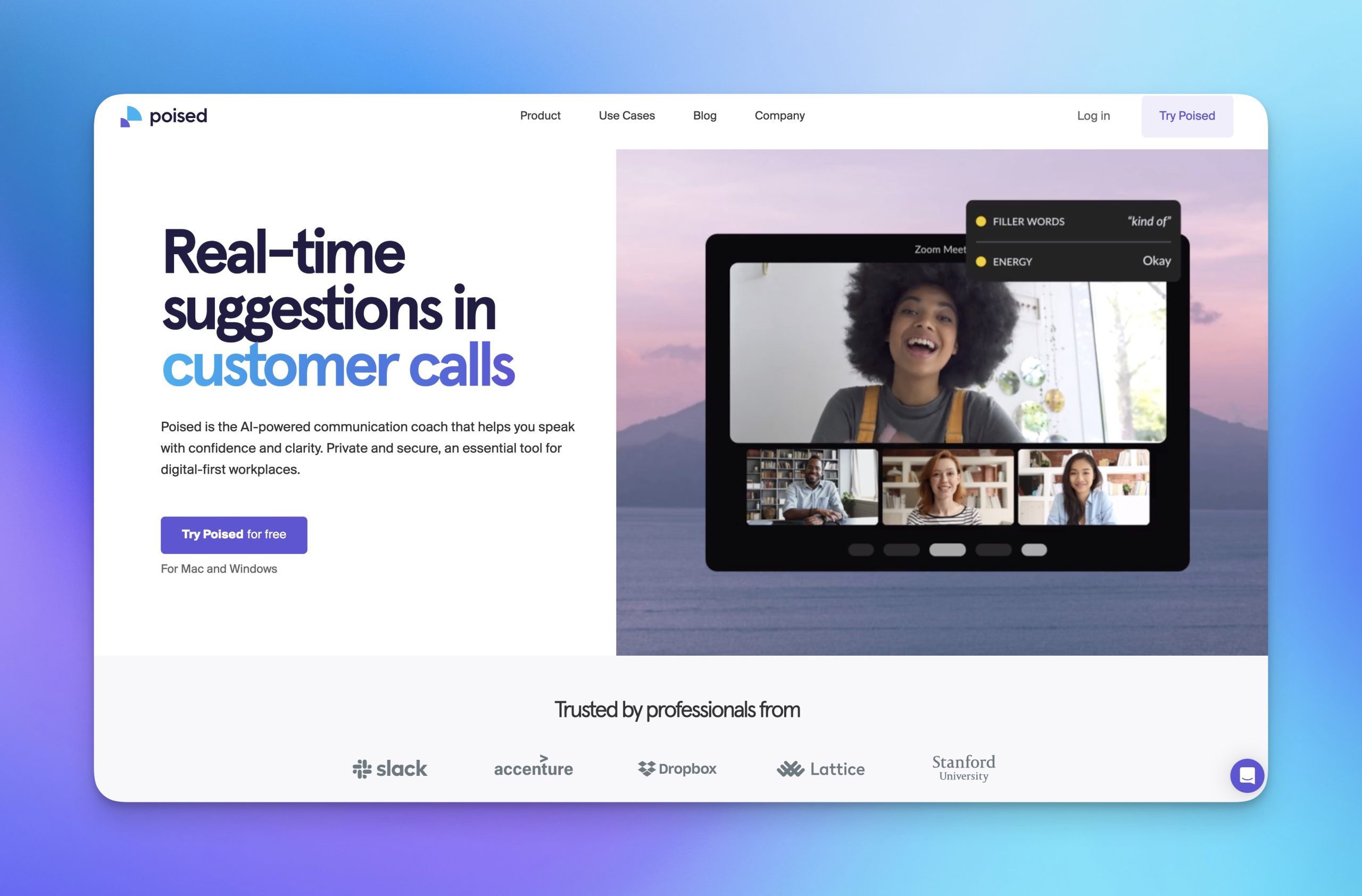 POISED - Coach en tiempo real para mejorar tus comunicaciones y video llamadas 1 POISED - Coach en tiempo real para mejorar tus comunicaciones y video llamadas Poised AI Powered Communication Coach Google Chrome AI Mafia IA@2x scaled Poised es un entrenador de comunicación potenciado por IA que ayuda a los usuarios a hablar con confianza y claridad.