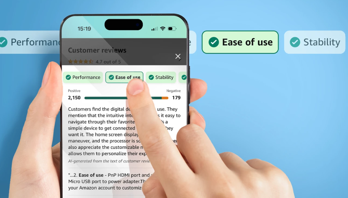 Amazon lanza resúmenes de reseñas de clientes generados por inteligencia artificial 1 Amazon lanza resúmenes de reseñas de clientes generados por inteligencia artificial amazon AI reviews 2023-08-16