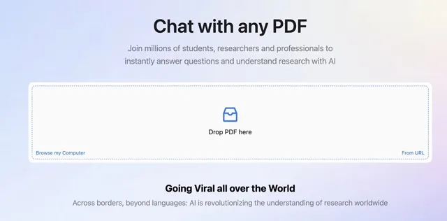 ChatPDF preguntar a un pdf en tamano mediano jpeg 🌐 ChatPDF es una plataforma que utiliza la tecnología de inteligencia artificial de ChatGPT API de OpenAI para analizar y comprender documentos PDF, respondiendo preguntas en tiempo real en cualquier idioma.