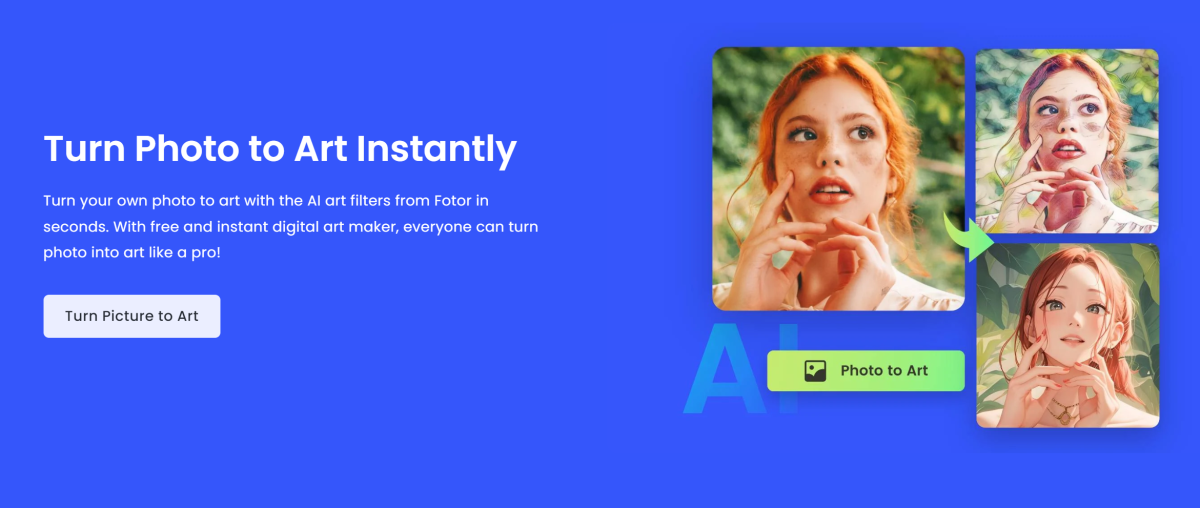 Función de foto a arte de Fotor.