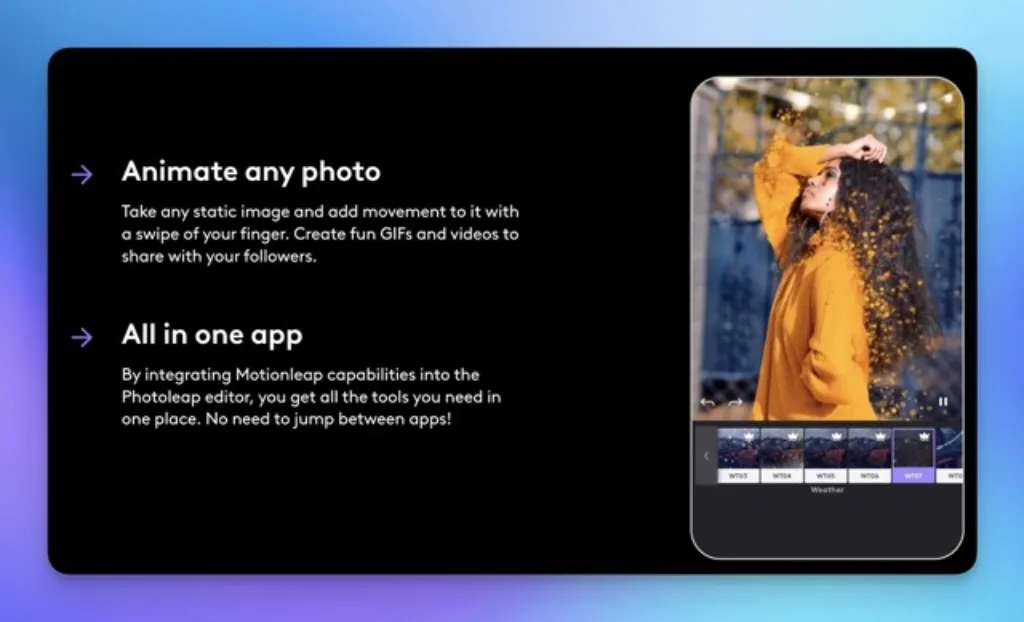 Photoleap Creative powerful photo editing app by Lightricks AI Mafia IA 2 en tamano mediano Photoleap es un editor de fotos AI todo en uno que simplifica la edición de fotos en teléfonos inteligentes.